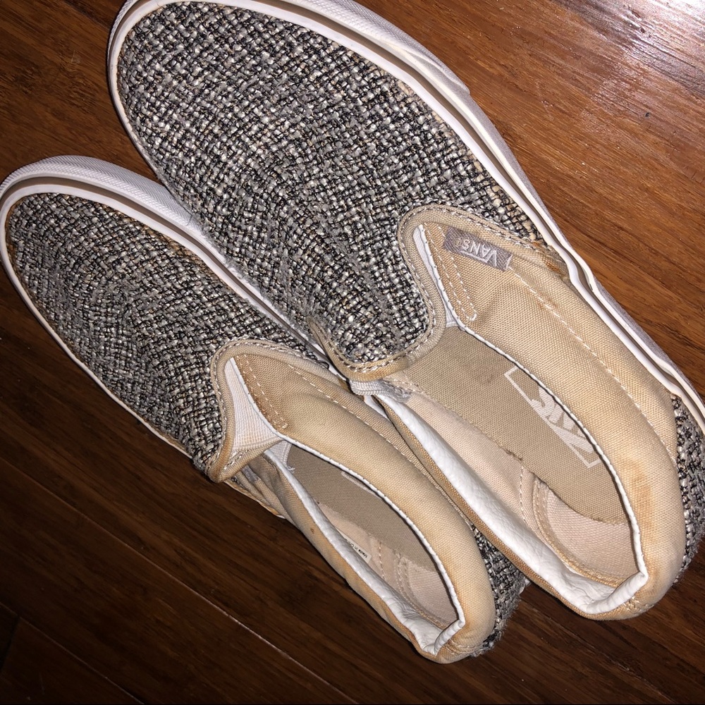 RARE Plaid Beige Slip On Vans